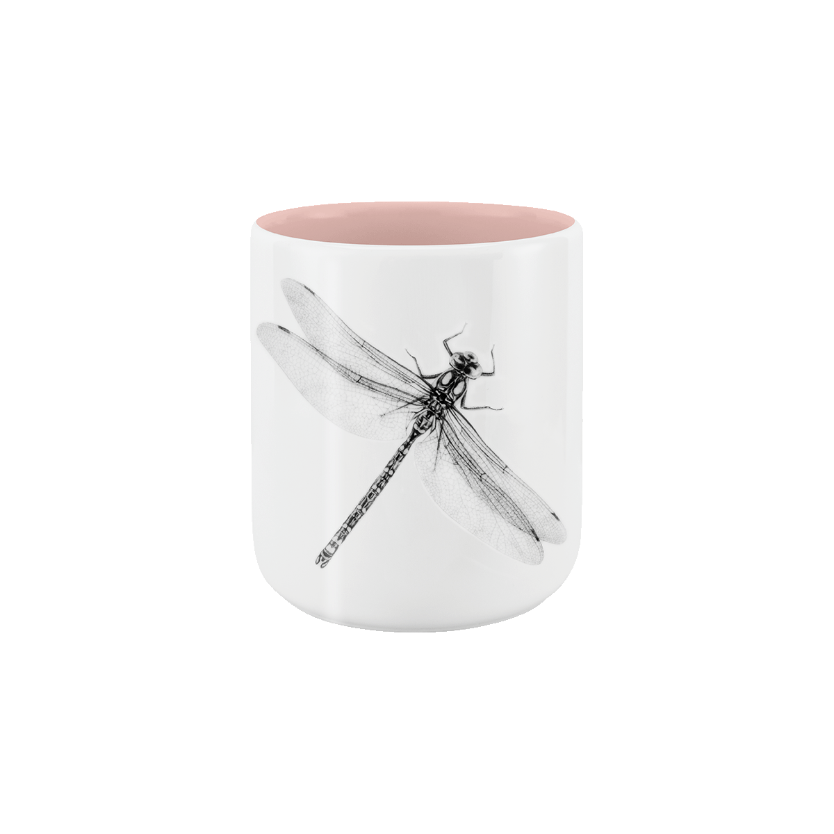 becher ohne henkel . innen farbig . libelle .