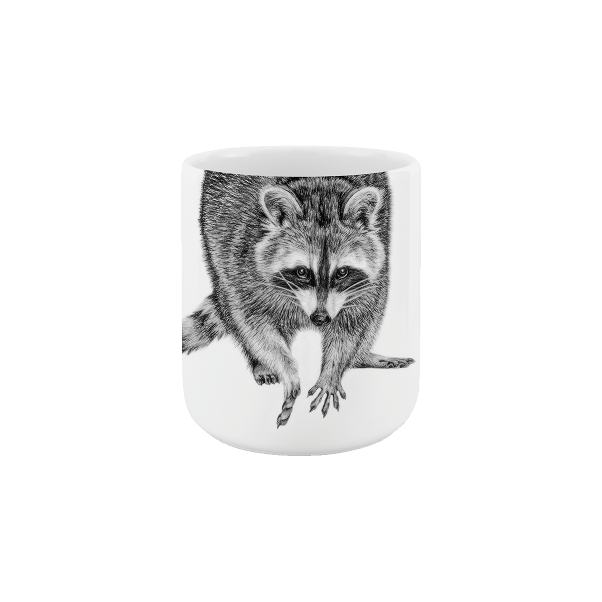 becher ohne henkel . waschbär .