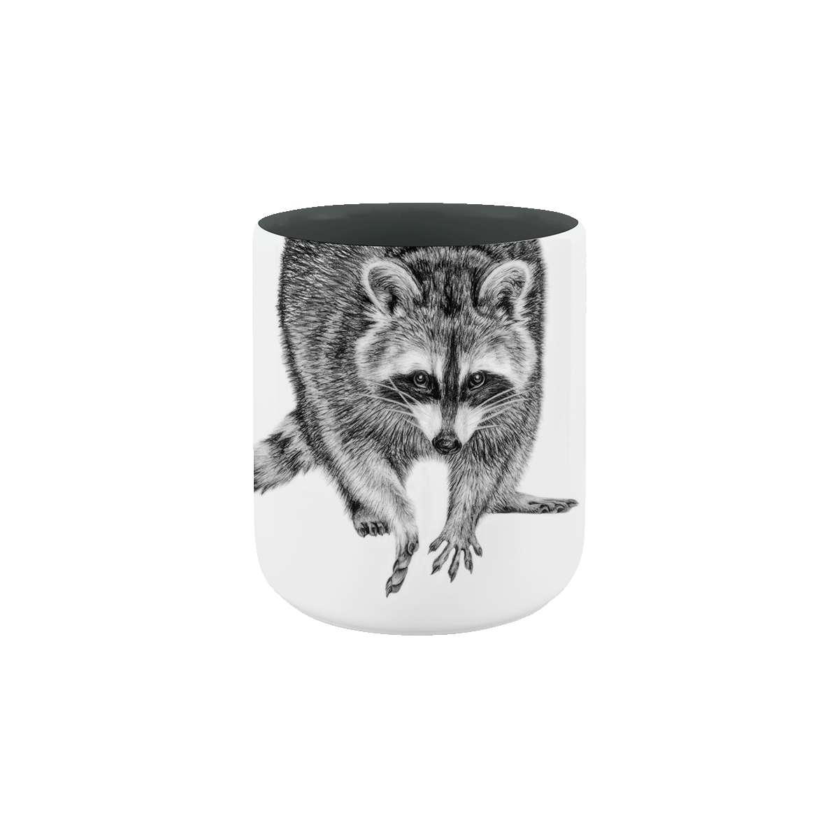 becher ohne henkel . innen farbig . waschbär .