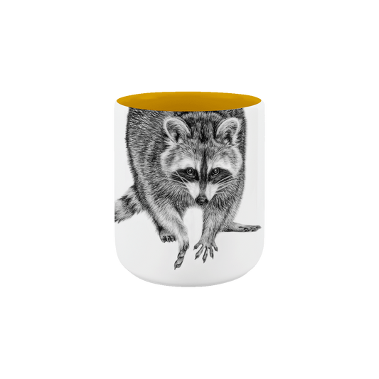 becher ohne henkel . innen farbig . waschbär .