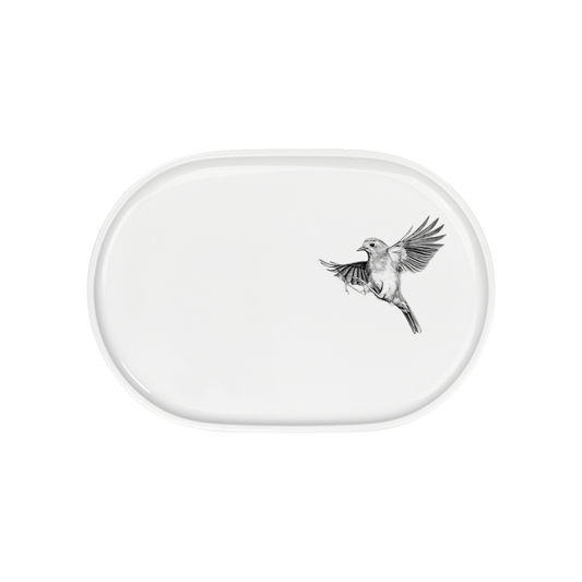 platte 23x16 . rotkehlchen im anflug .