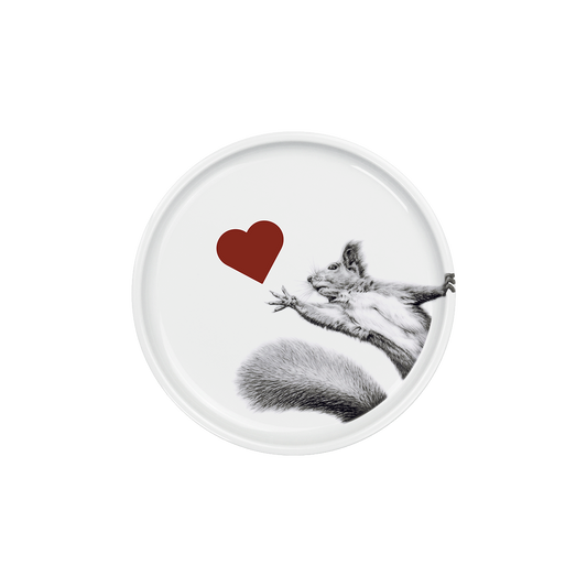 teller 17 . eichhörnchen greift nach herz .