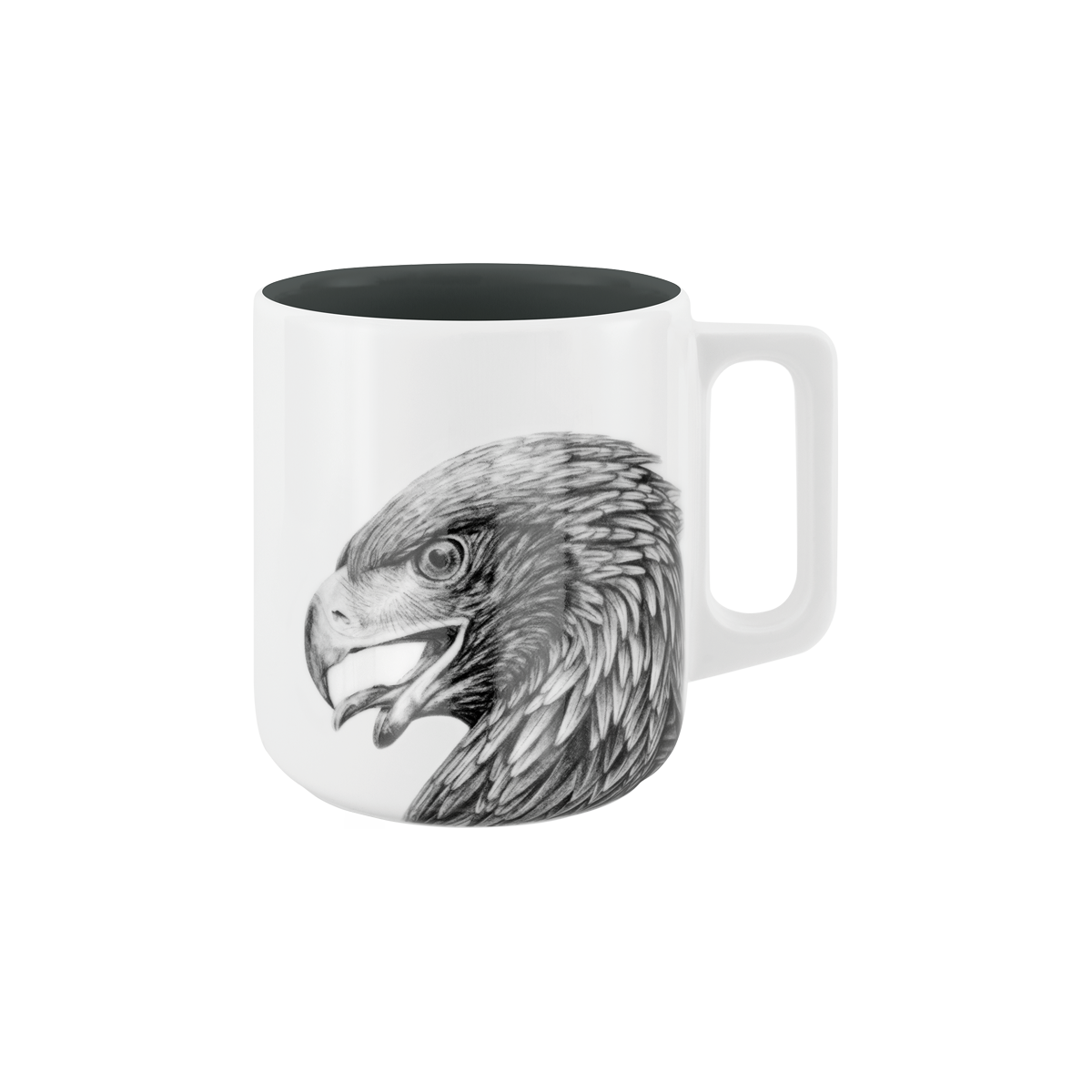 becher mit henkel 370 . innen farbig . adler .