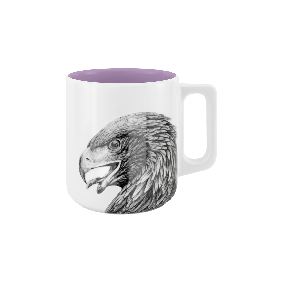 becher mit henkel . innen farbig . adler .