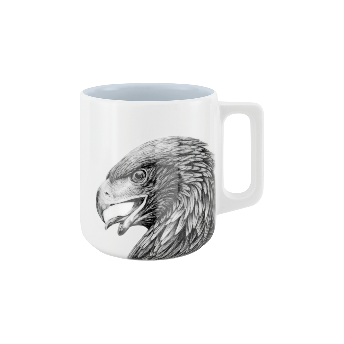becher mit henkel . innen farbig . adler .