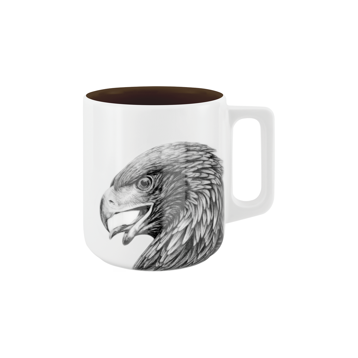 becher mit henkel . innen farbig . adler .