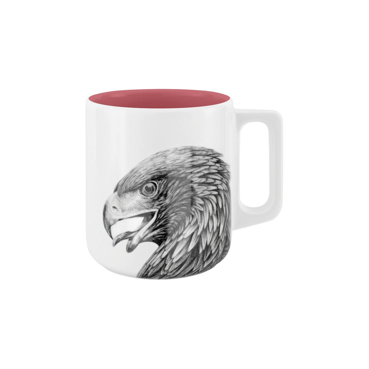 becher mit henkel . innen farbig . adler .
