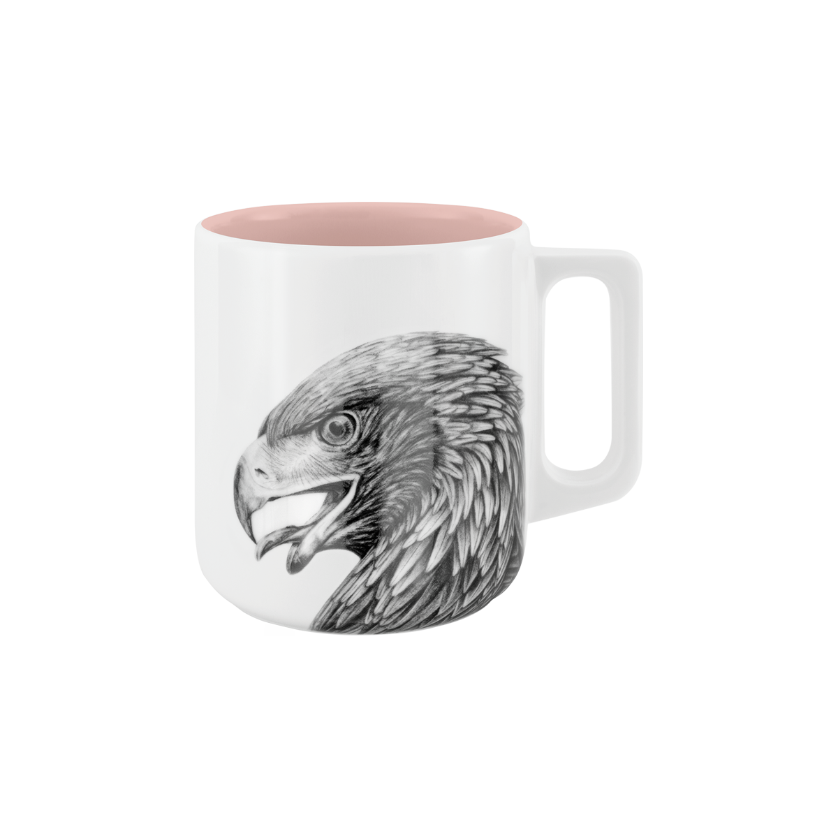 becher mit henkel . innen farbig . adler .