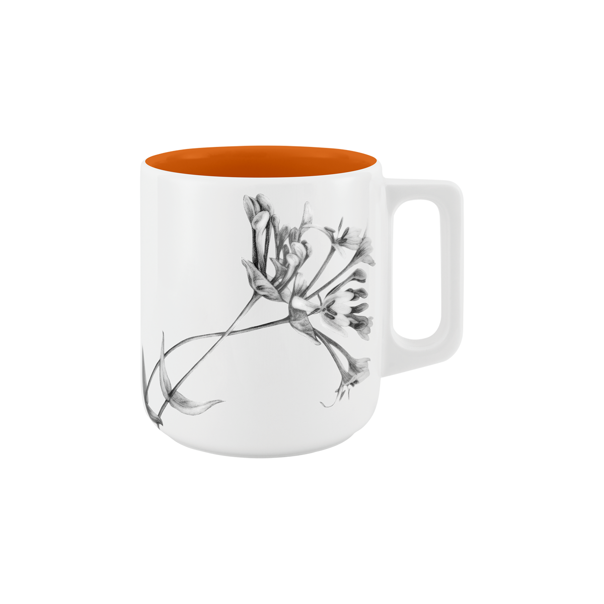 becher mit henkel 370 . innen farbig . geißblatt .