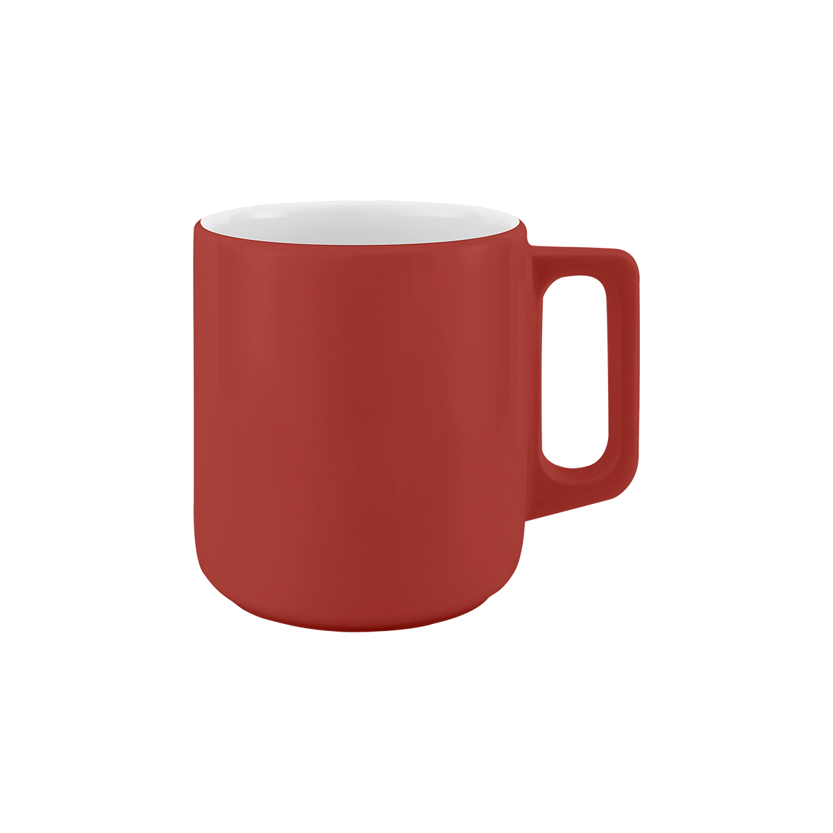 becher mit henkel . handgespritzt außen .