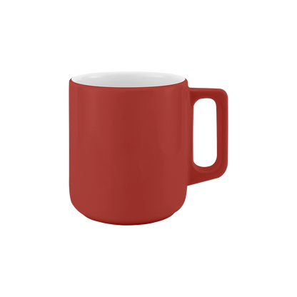 becher mit henkel . handgespritzt außen .