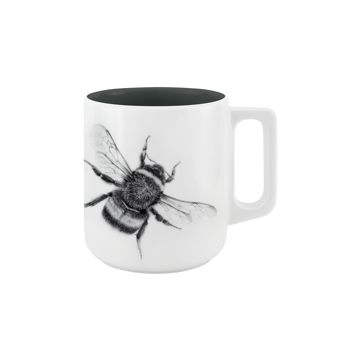 becher mit henkel . innen farbig . hummel .