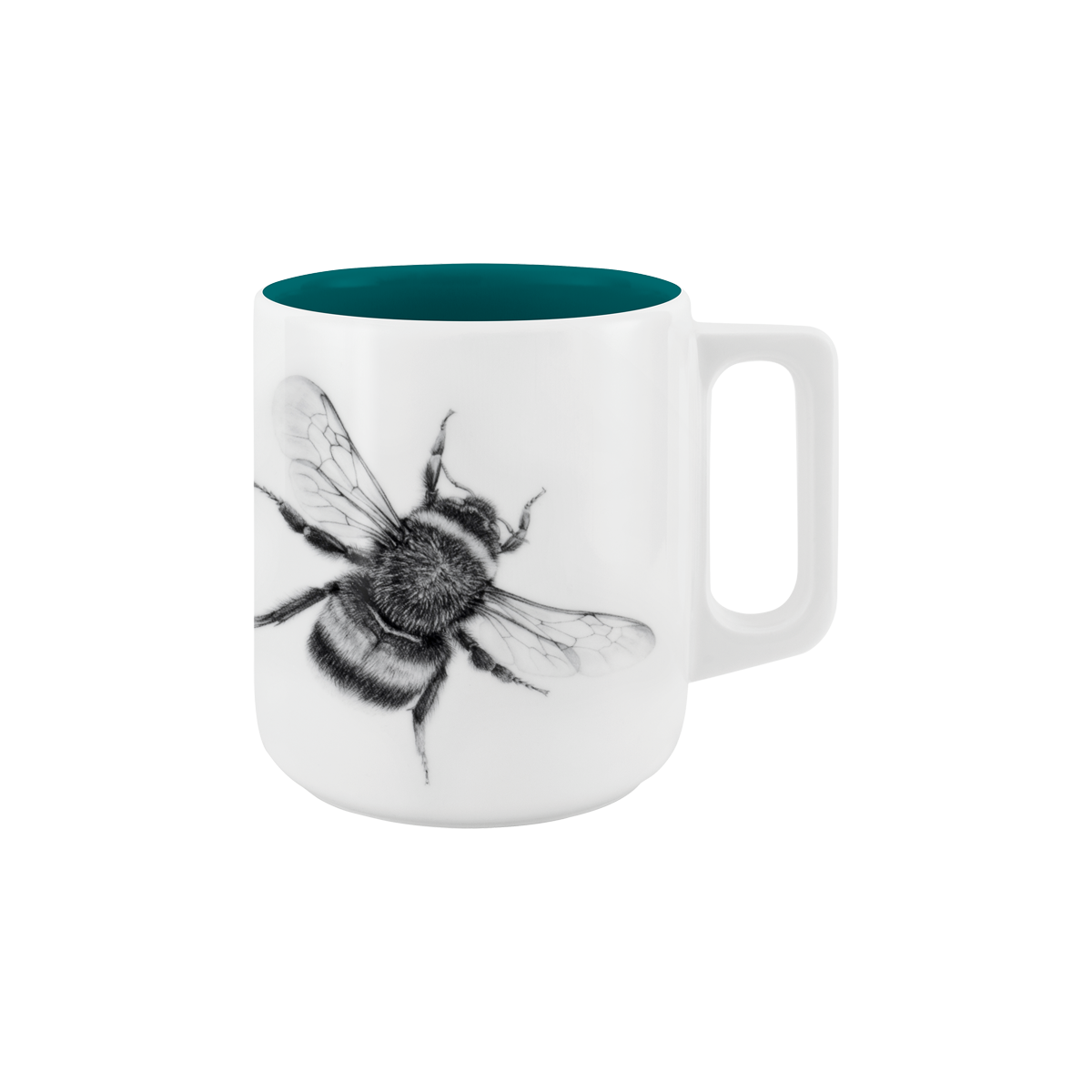 becher mit henkel . innen farbig . hummel .