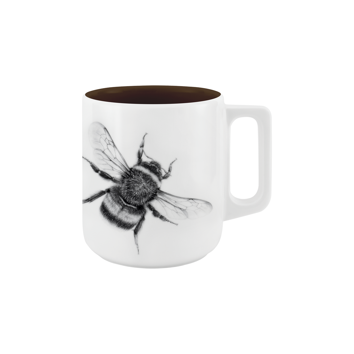 becher mit henkel . innen farbig . hummel .