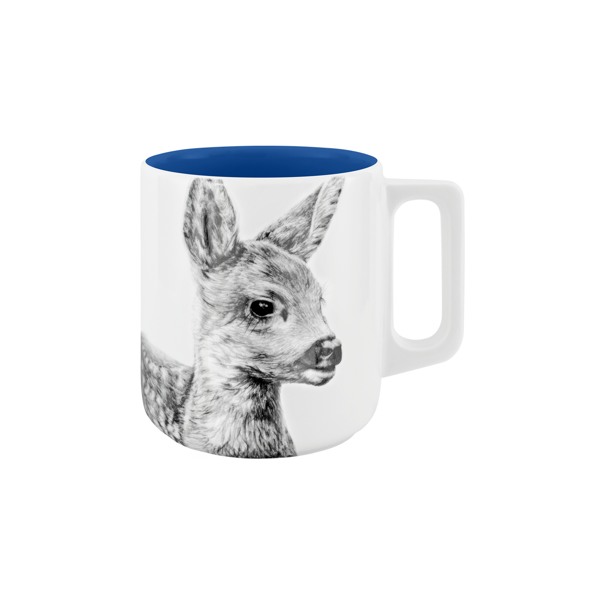 becher mit henkel . innen farbig . kitz .