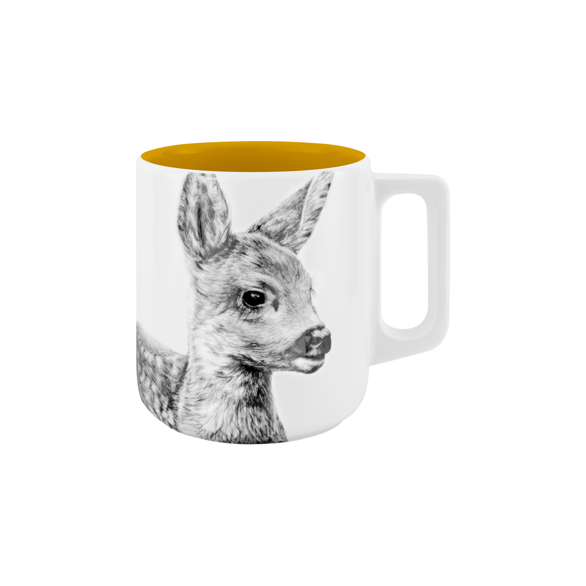 becher mit henkel . innen farbig . kitz .