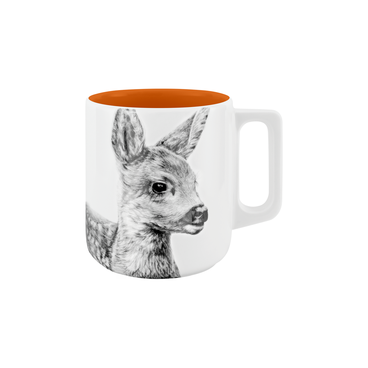 becher mit henkel . innen farbig . kitz .