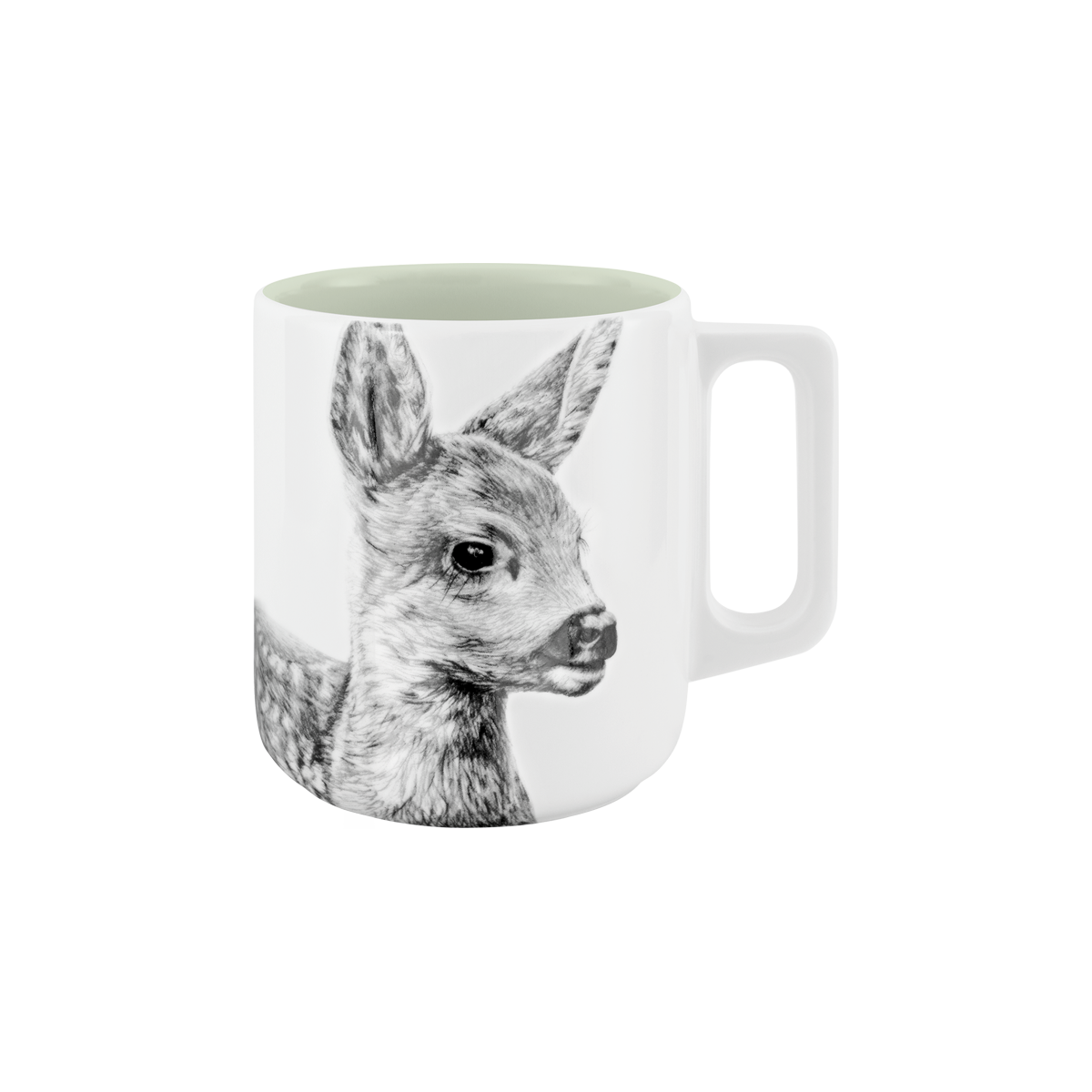 becher mit henkel . innen farbig . kitz .