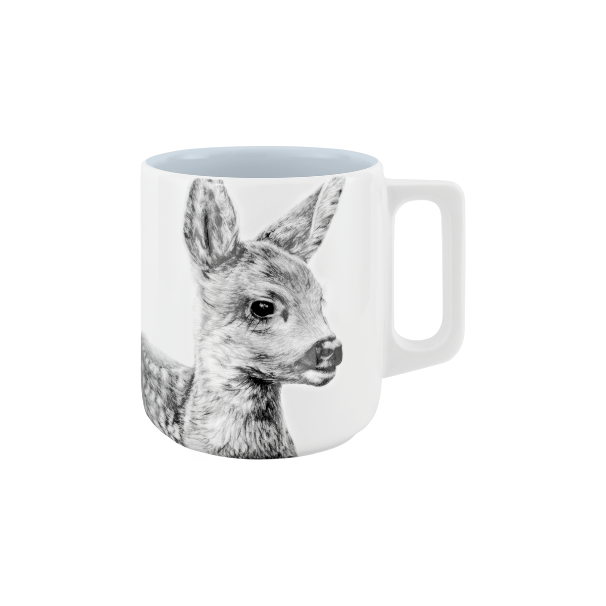 becher mit henkel . innen farbig . kitz .