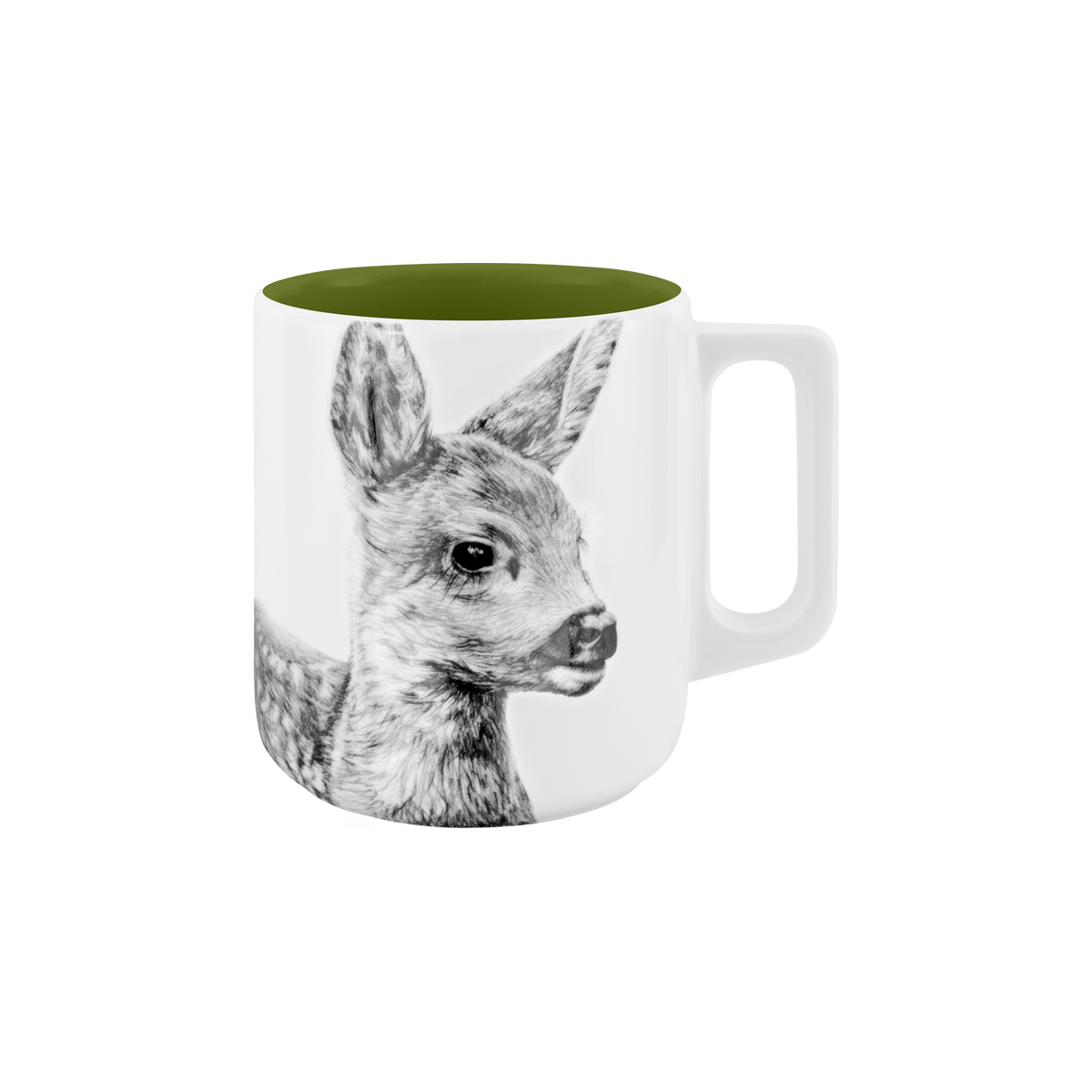 becher mit henkel . innen farbig . kitz .