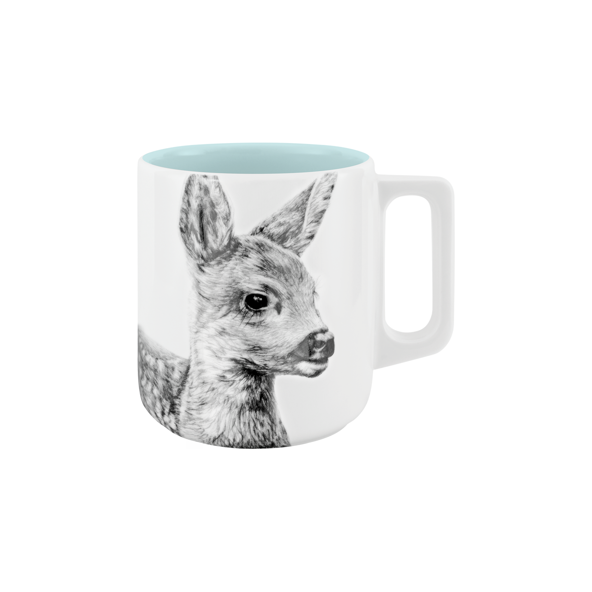 becher mit henkel . innen farbig . kitz .