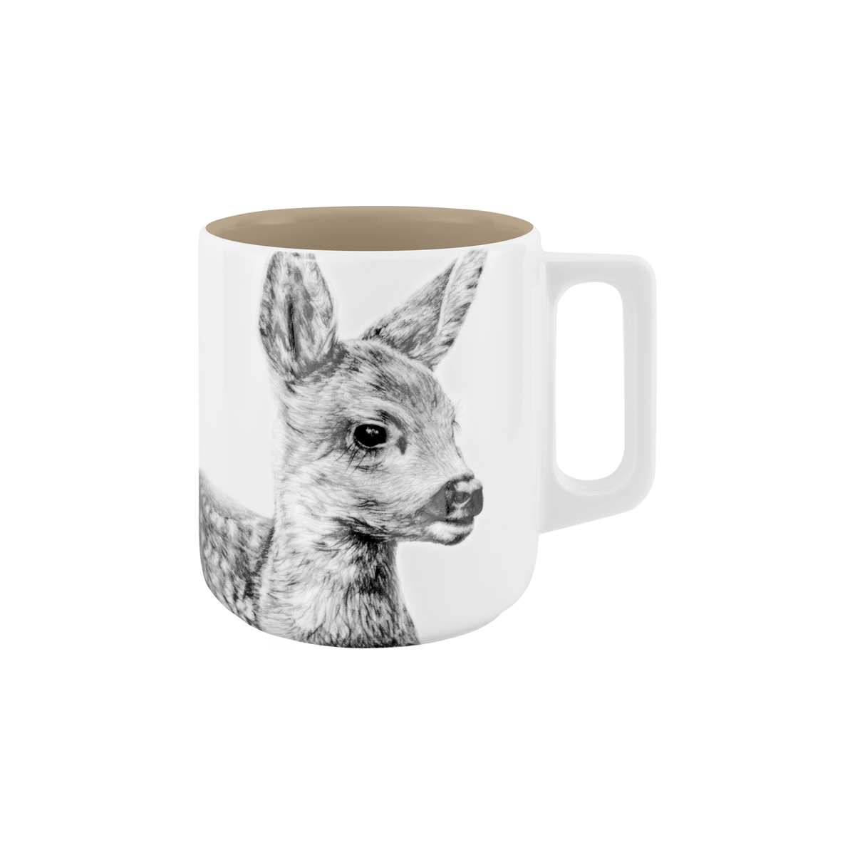 becher mit henkel . innen farbig . kitz .