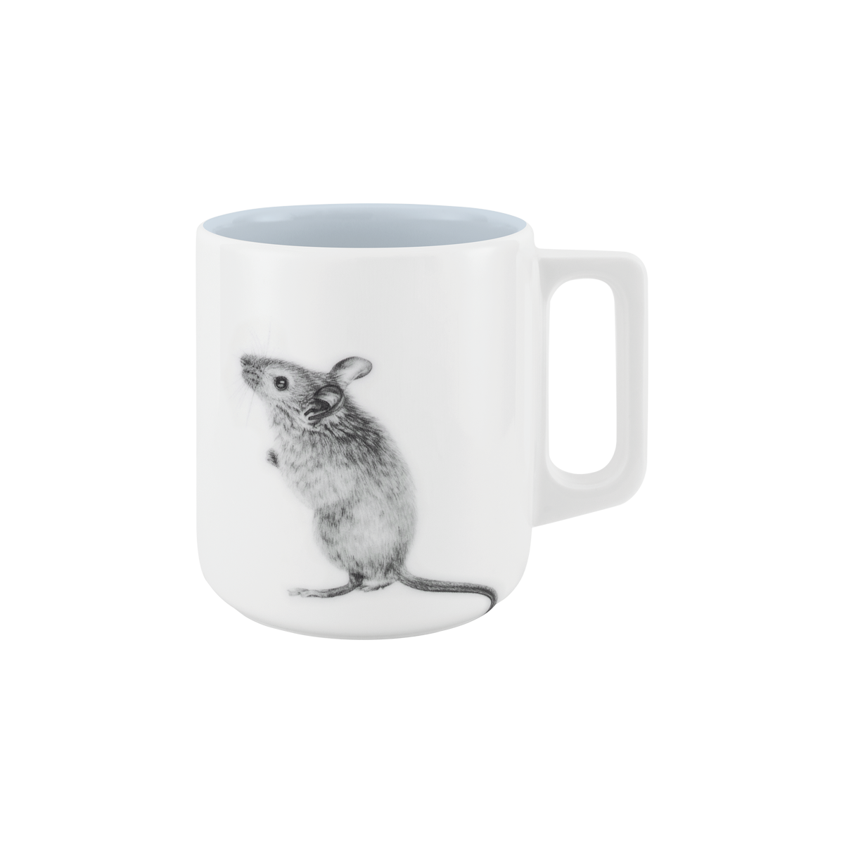 becher mit henkel . innen farbig . maus .