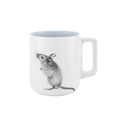 becher mit henkel . innen farbig . maus .