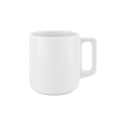 becher mit henkel . handgespritzt außen .