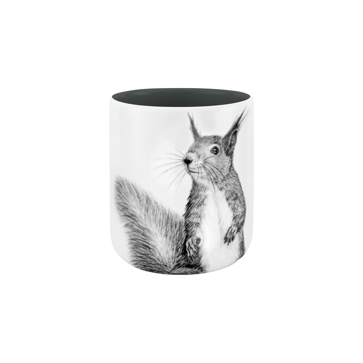 becher ohne henkel . innen farbig . eichhörnchen .