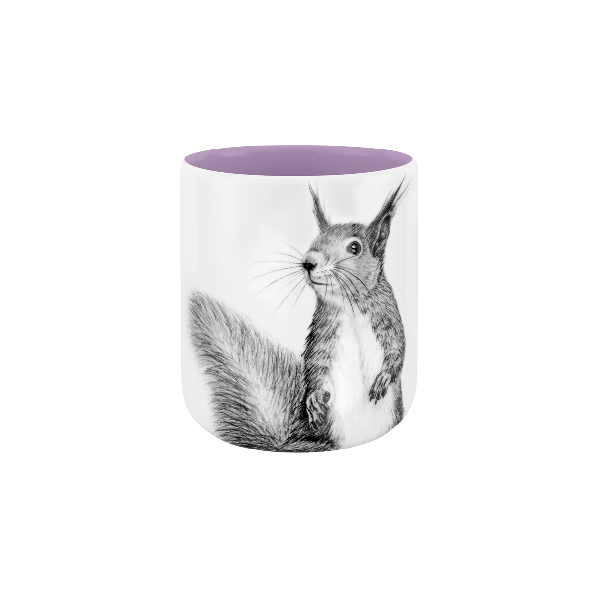 becher ohne henkel . innen farbig . eichhörnchen .