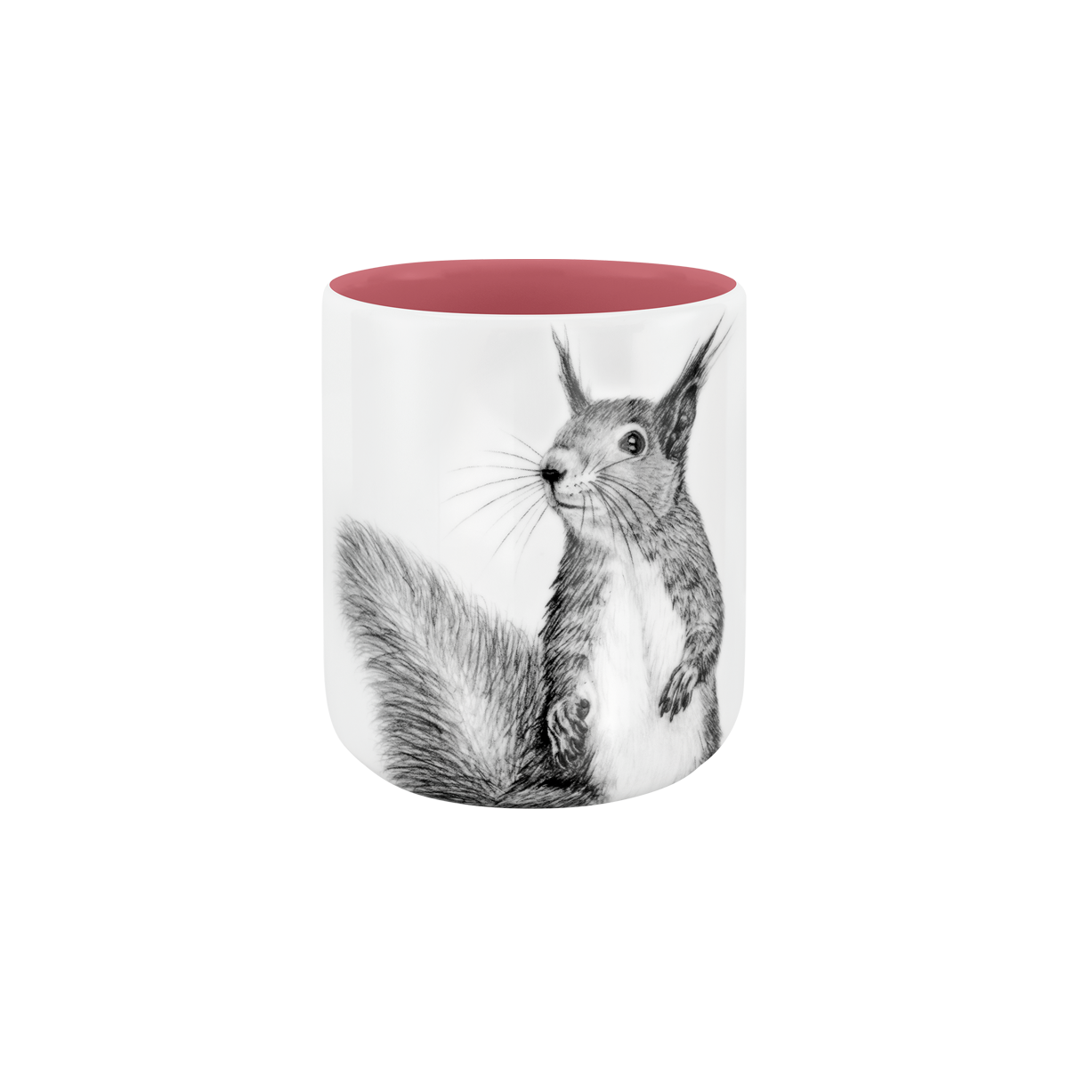becher ohne henkel . innen farbig . eichhörnchen .