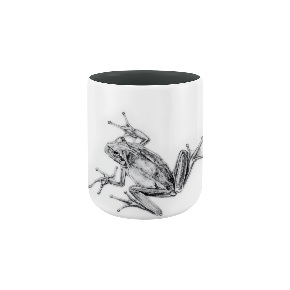 becher ohne henkel . innen farbig . frosch .