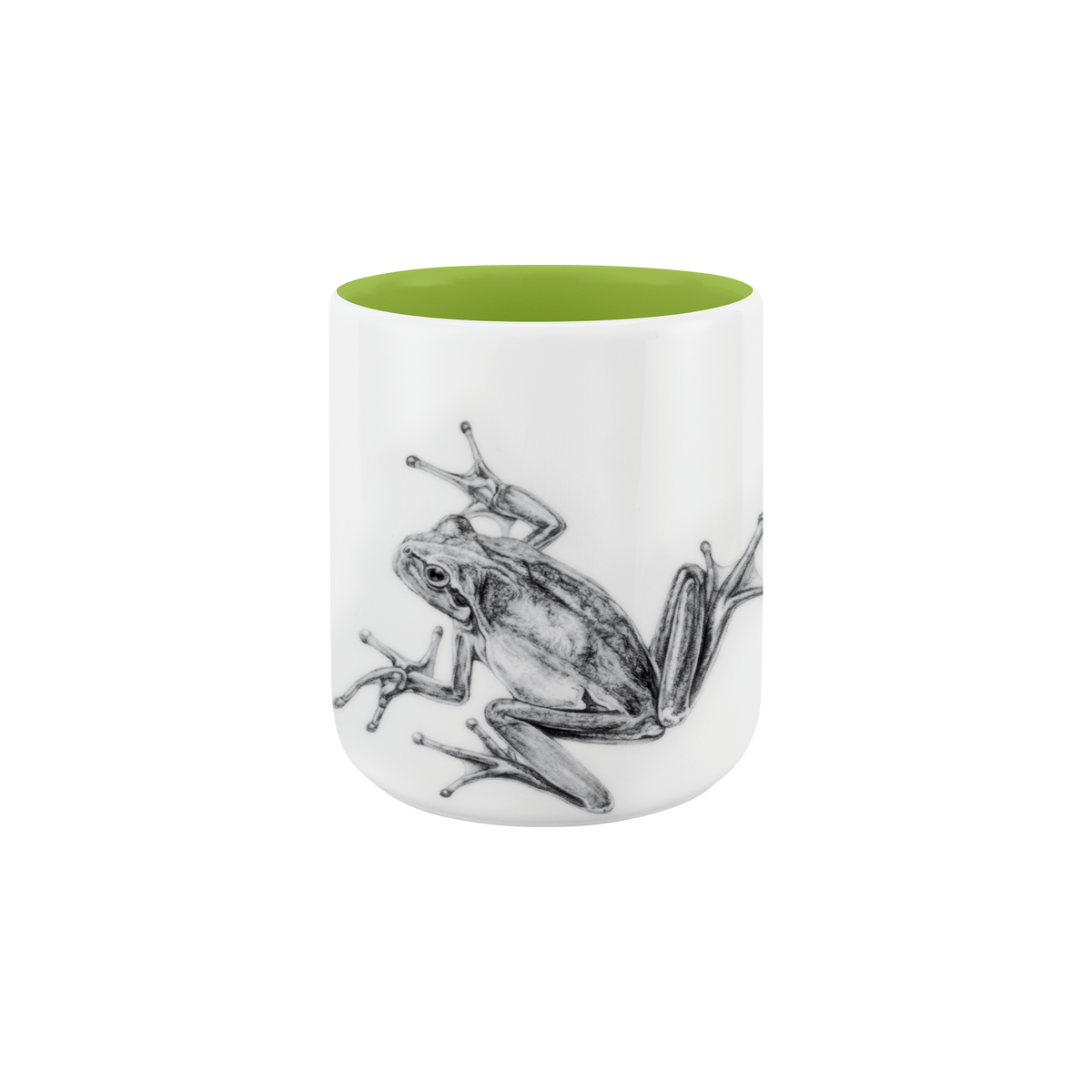 becher ohne henkel . innen farbig . frosch .