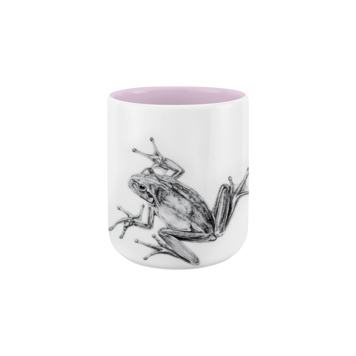 becher ohne henkel . innen farbig . frosch .