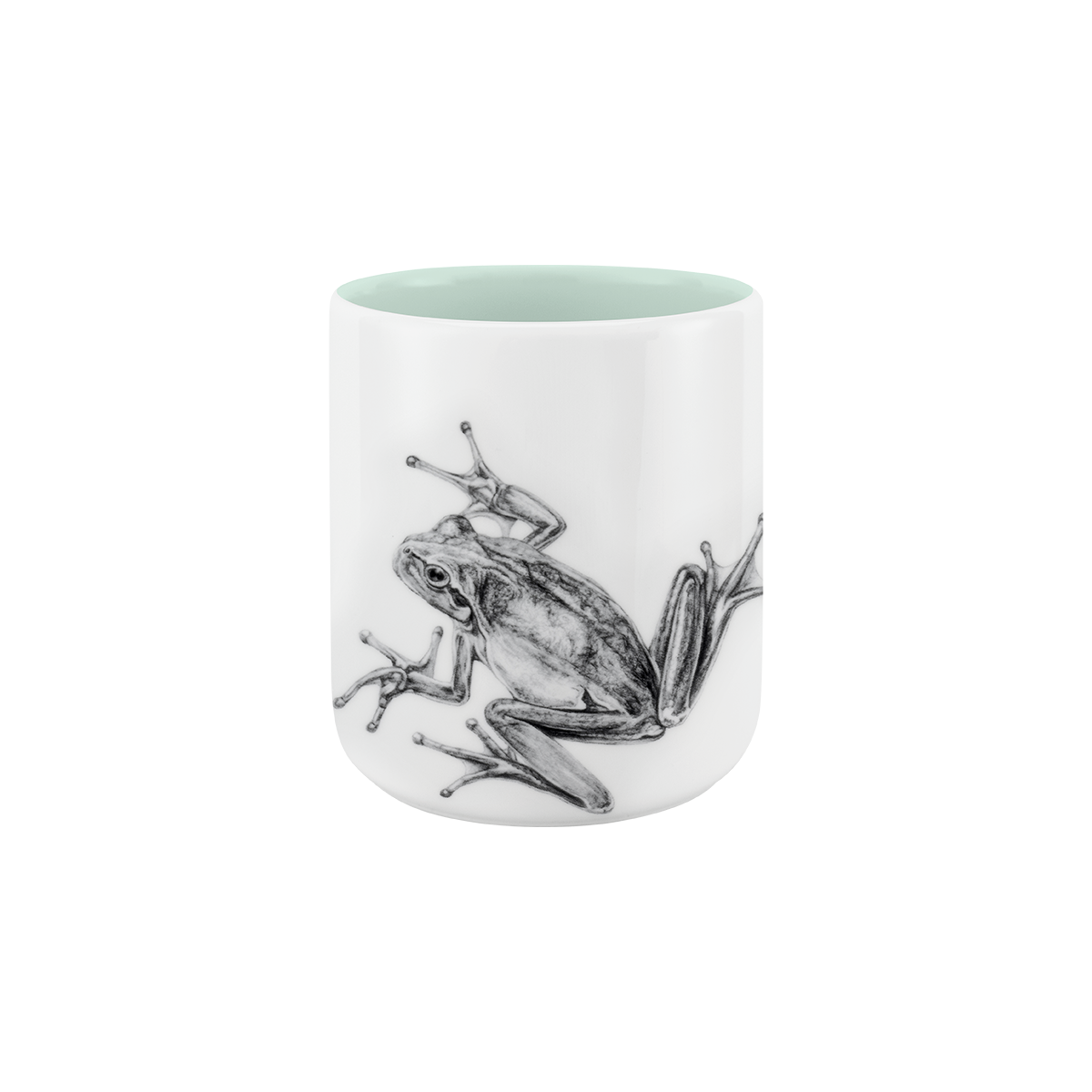 becher ohne henkel . innen farbig . frosch .