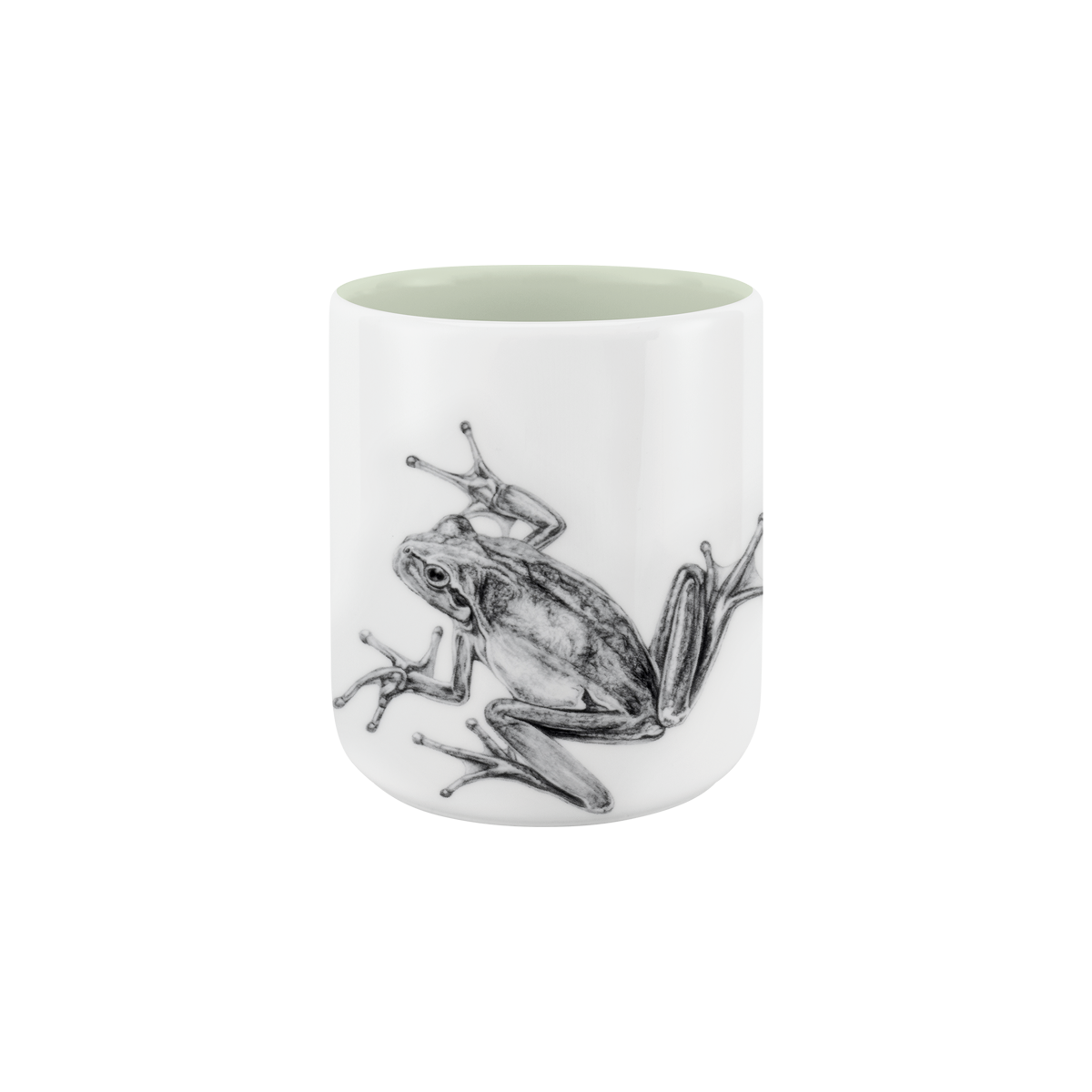 becher ohne henkel . innen farbig . frosch .