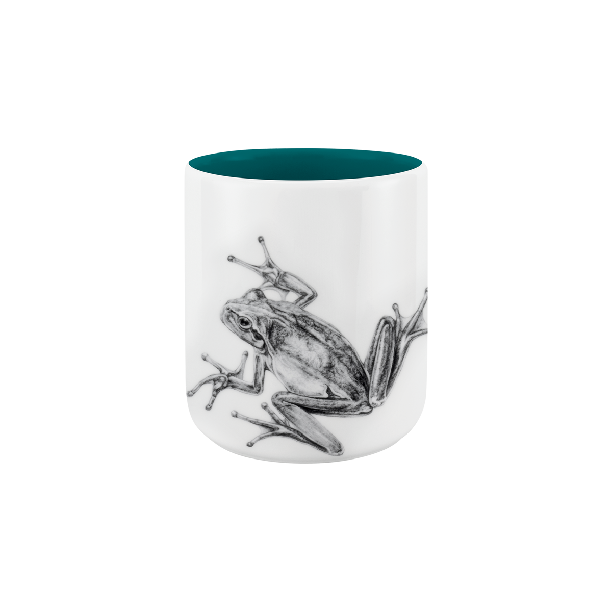 becher ohne henkel 370 . innen farbig . frosch .