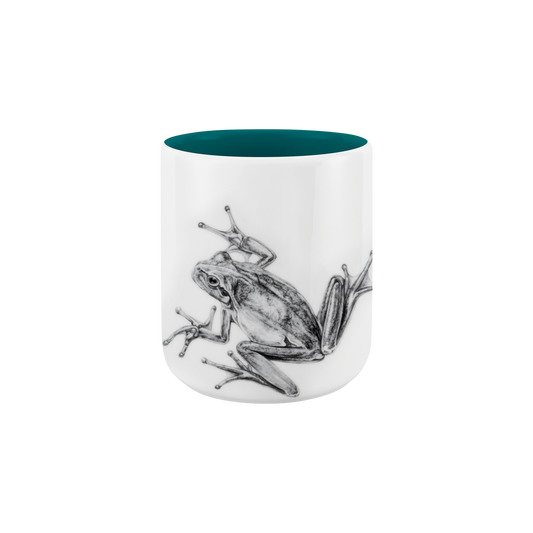 becher ohne henkel 370 . innen farbig . frosch .