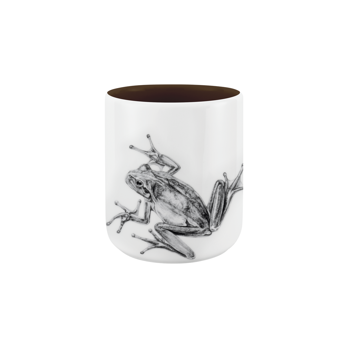 becher ohne henkel . innen farbig . frosch .