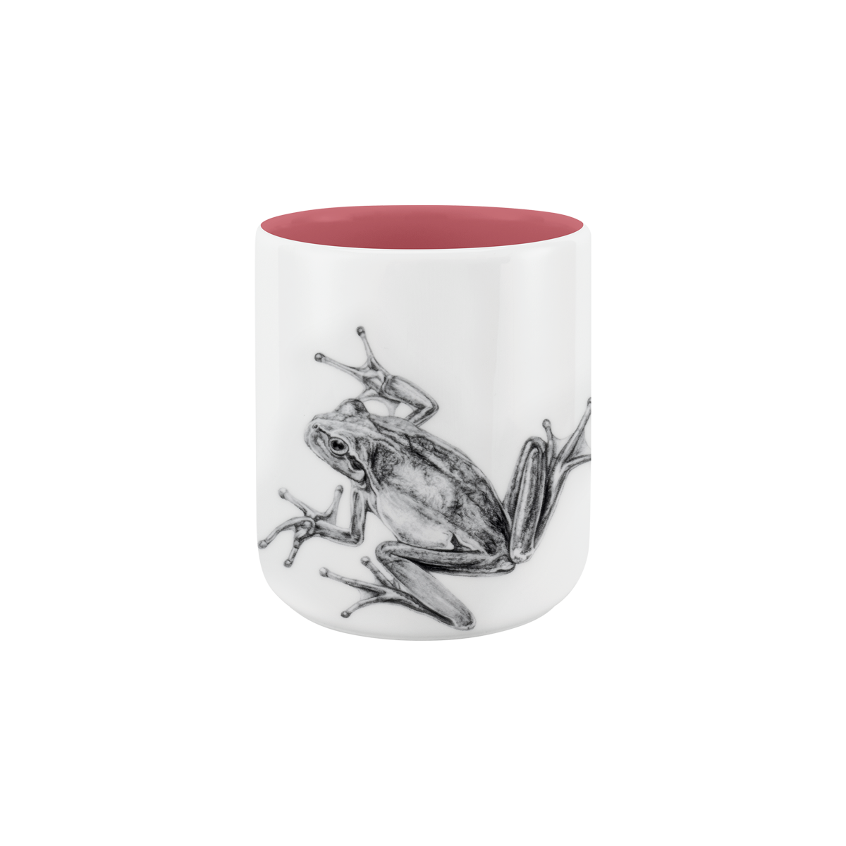 becher ohne henkel . innen farbig . frosch .