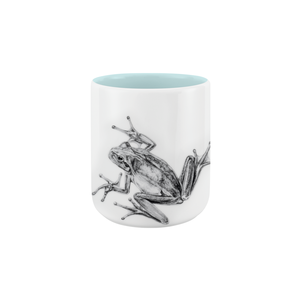 becher ohne henkel . innen farbig . frosch .