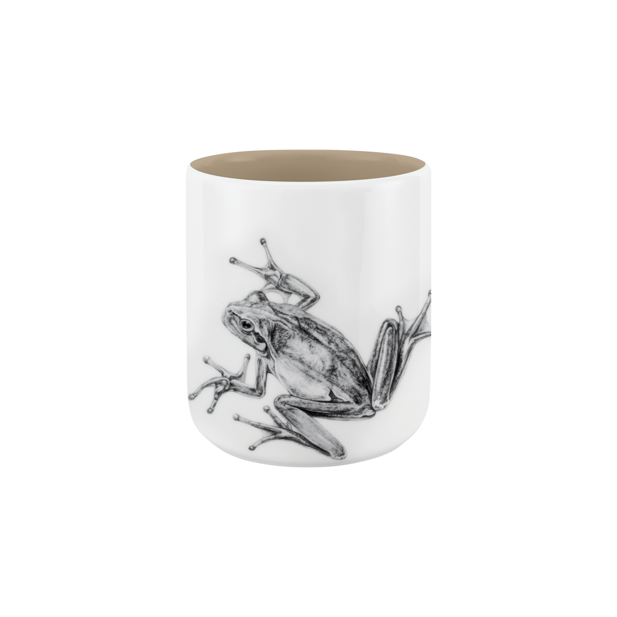 becher ohne henkel . innen farbig . frosch .