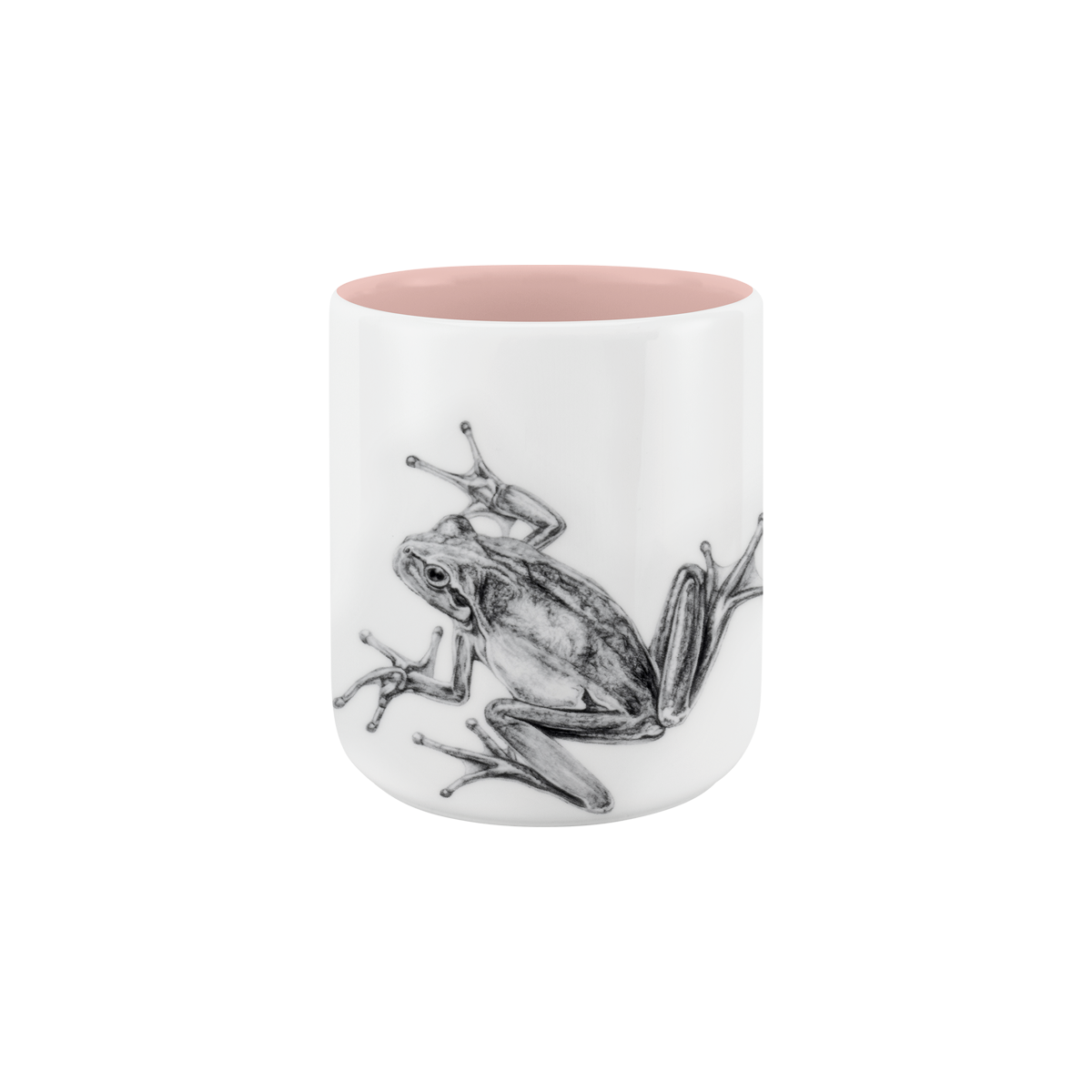 becher ohne henkel . innen farbig . frosch .