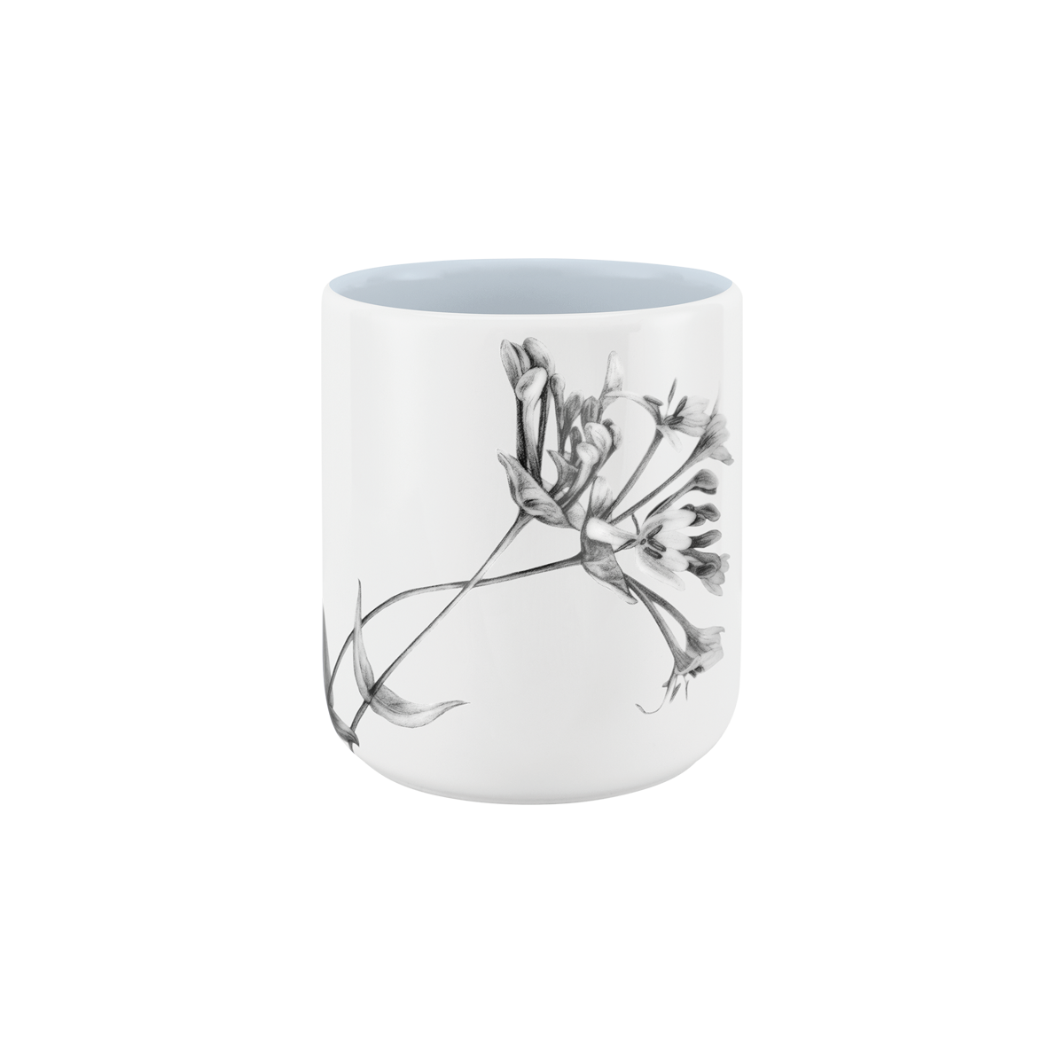 becher ohne henkel . innen farbig . geißblatt .
