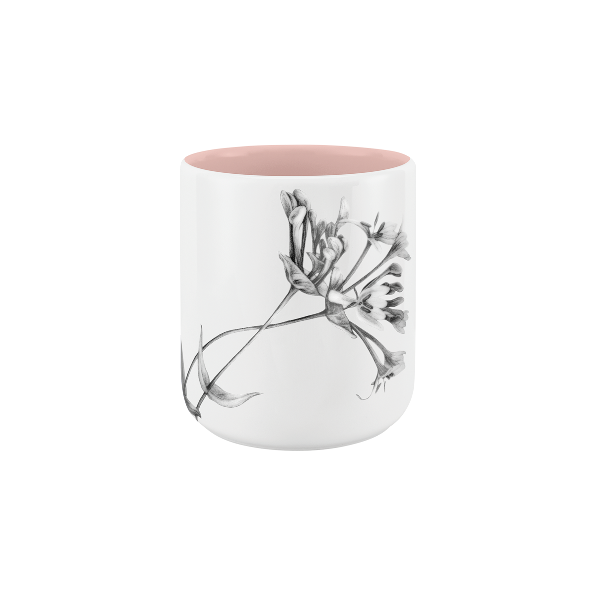 becher ohne henkel . innen farbig . geißblatt .
