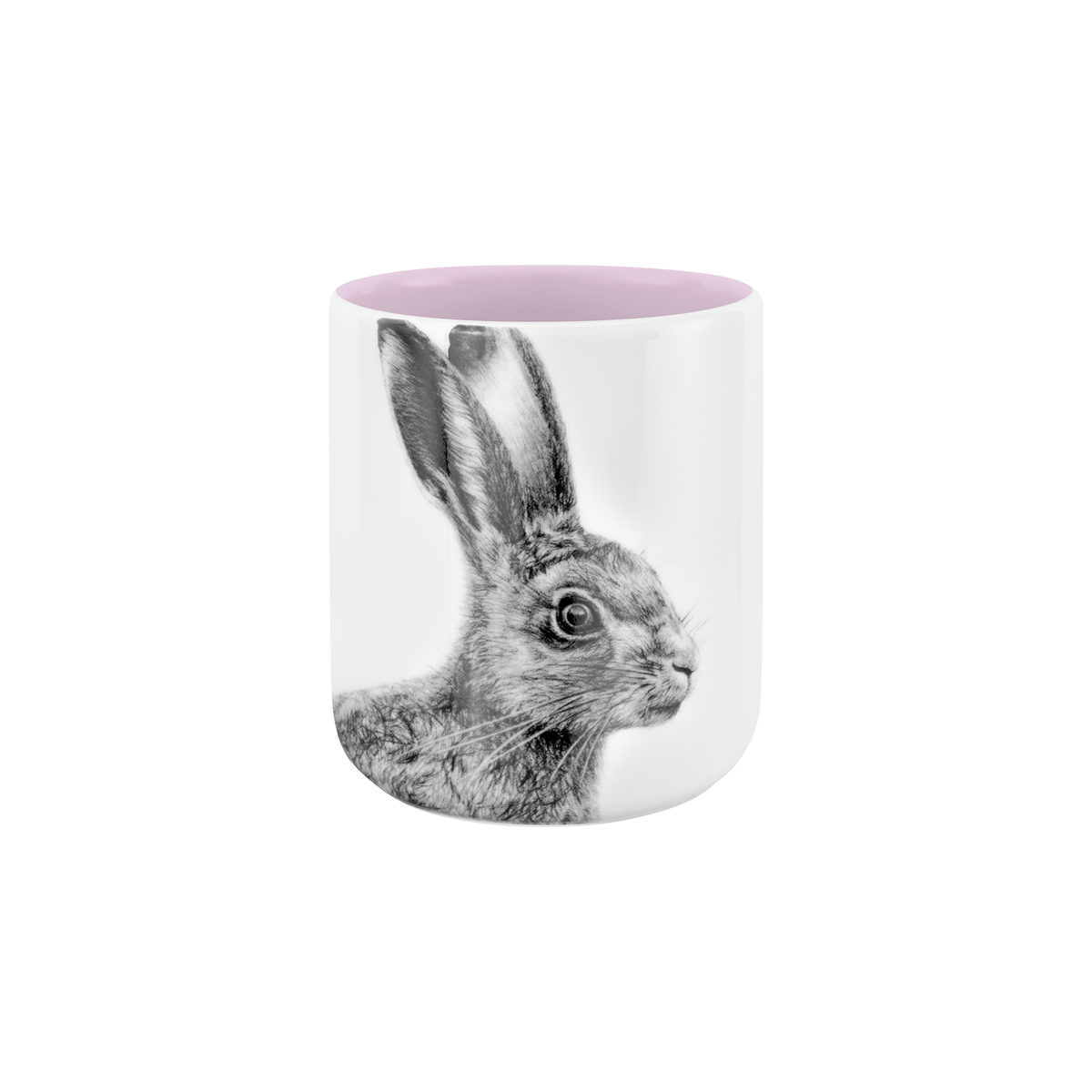 becher ohne henkel . innen farbig . hase .