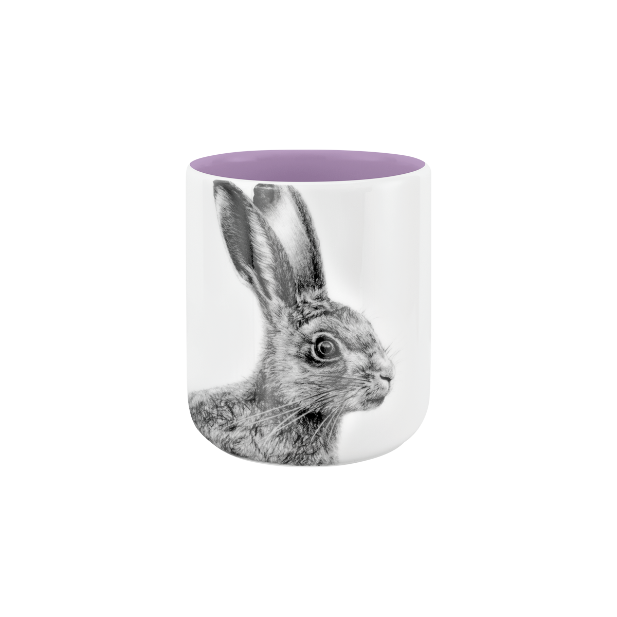becher ohne henkel . innen farbig . hase .