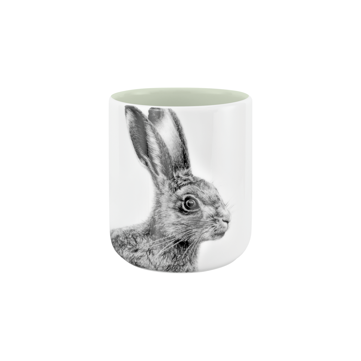 becher ohne henkel . innen farbig . hase .