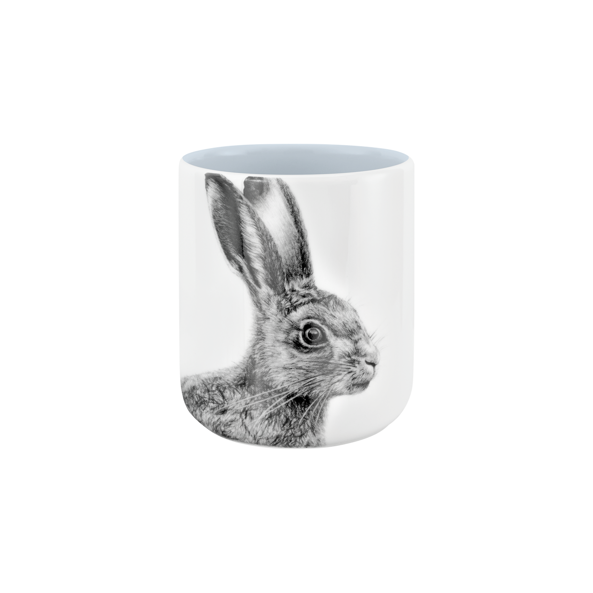 becher ohne henkel . innen farbig . hase .